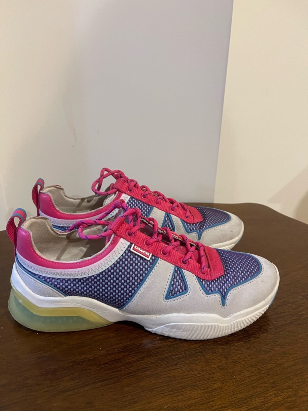 Coach Women's Pink & Blue Athletic Sneakerss